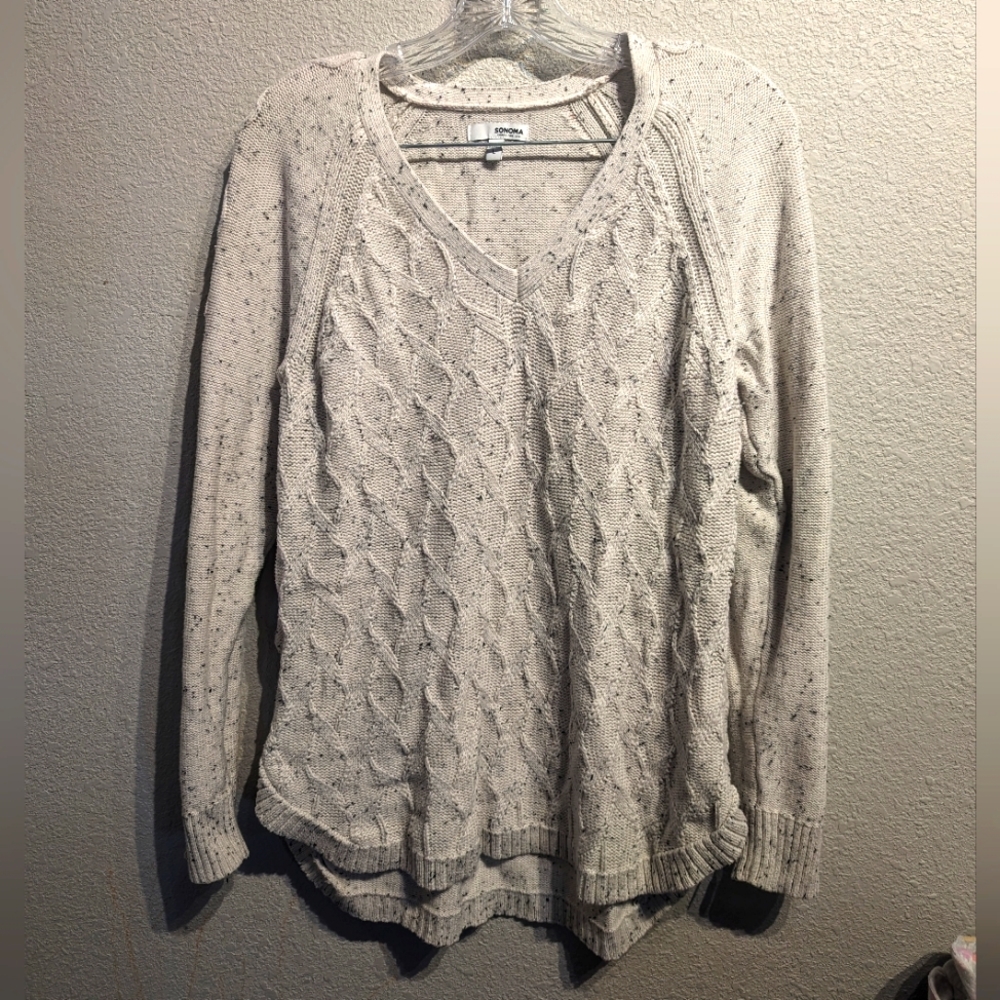 Sonoma Hi-Lo cable knit sweater size large